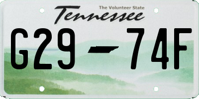 TN license plate G2974F