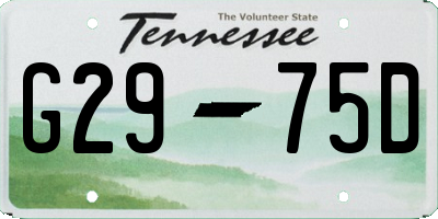 TN license plate G2975D