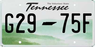 TN license plate G2975F