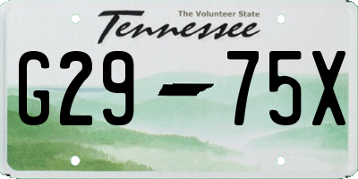 TN license plate G2975X