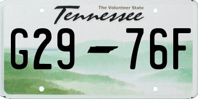 TN license plate G2976F