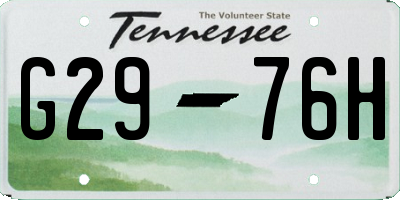 TN license plate G2976H