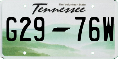TN license plate G2976W