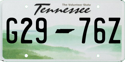 TN license plate G2976Z
