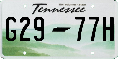 TN license plate G2977H