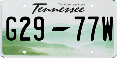 TN license plate G2977W