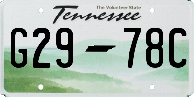 TN license plate G2978C