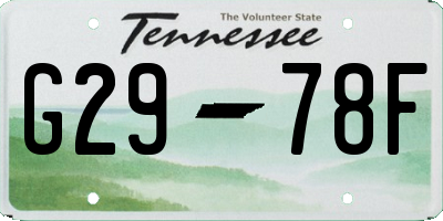 TN license plate G2978F
