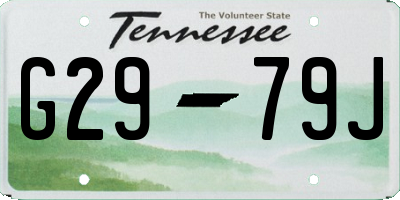 TN license plate G2979J