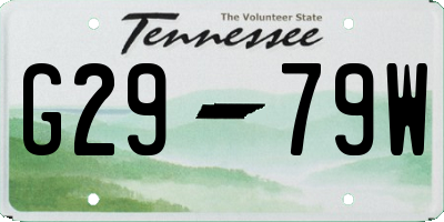 TN license plate G2979W