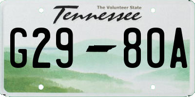 TN license plate G2980A