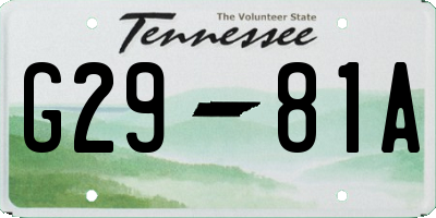 TN license plate G2981A
