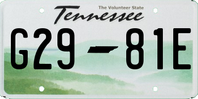 TN license plate G2981E