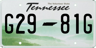 TN license plate G2981G