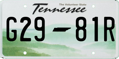 TN license plate G2981R