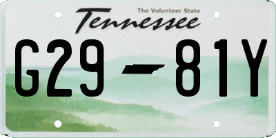 TN license plate G2981Y