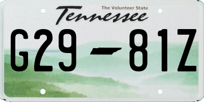 TN license plate G2981Z