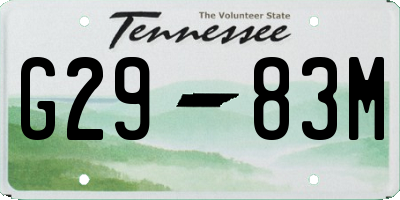 TN license plate G2983M
