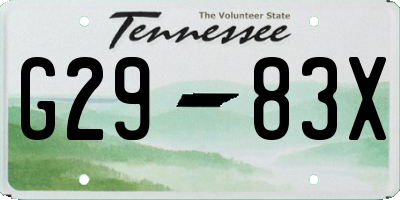 TN license plate G2983X