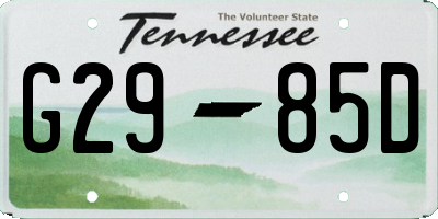 TN license plate G2985D