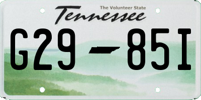 TN license plate G2985I
