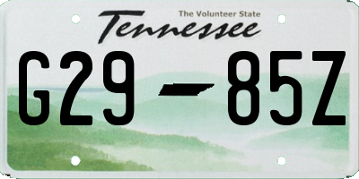 TN license plate G2985Z