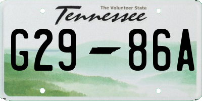 TN license plate G2986A