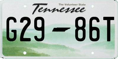 TN license plate G2986T