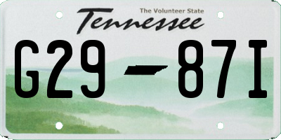TN license plate G2987I
