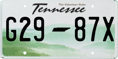 TN license plate G2987X