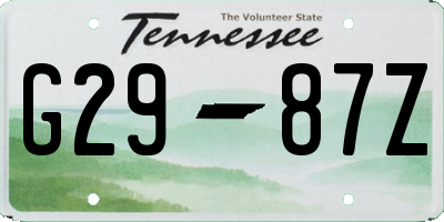 TN license plate G2987Z