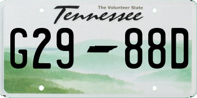 TN license plate G2988D
