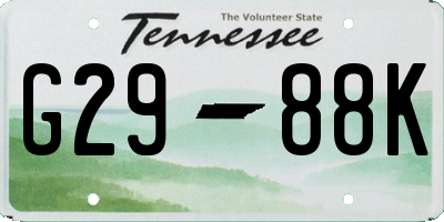 TN license plate G2988K