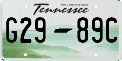 TN license plate G2989C