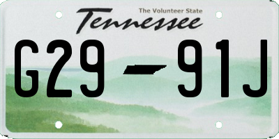 TN license plate G2991J
