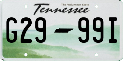 TN license plate G2999I