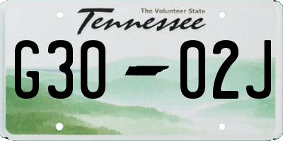 TN license plate G3002J