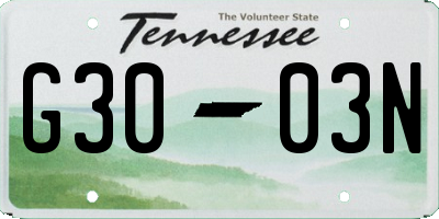 TN license plate G3003N