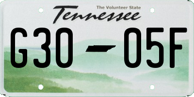 TN license plate G3005F