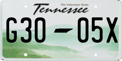 TN license plate G3005X