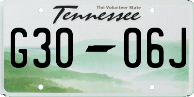 TN license plate G3006J