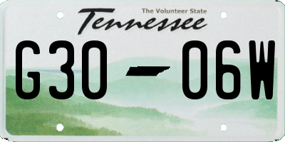 TN license plate G3006W