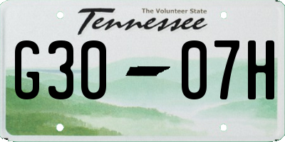 TN license plate G3007H
