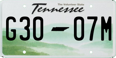 TN license plate G3007M