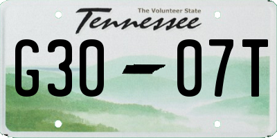 TN license plate G3007T