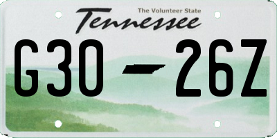 TN license plate G3026Z