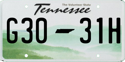 TN license plate G3031H