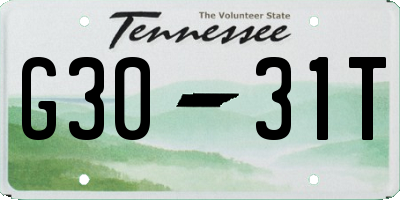 TN license plate G3031T