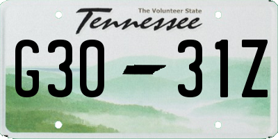 TN license plate G3031Z