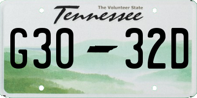 TN license plate G3032D